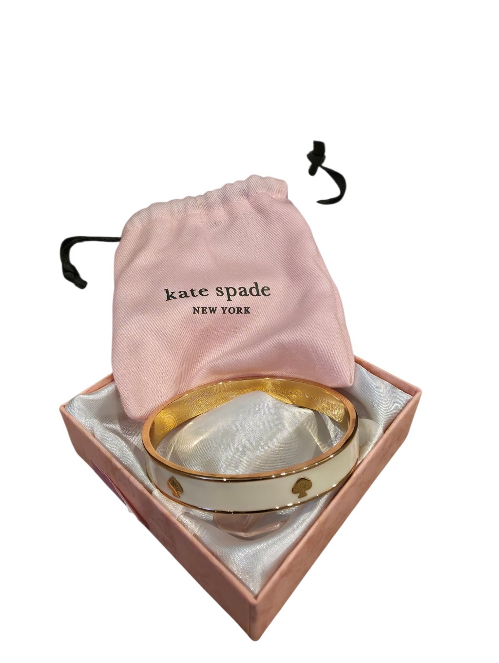 Kate Spade White And Gold Enamel Bracelet With Dusty